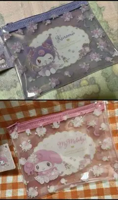 マイメロディ　クロミ　フラットポーチ　セット　ミニフラワーティータイム　サンリオ