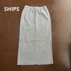 SHIPS Colors ラメ ロングタイトスカート シルバーのサムネイル