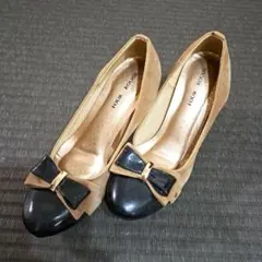 FOUR ROUGE リボン付きハイヒールパンプス　　　Lサイズ　24cm