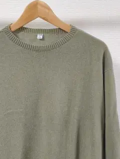 UNIQLO U Lサイズ クルーネックセーター オリーブグリーン