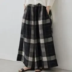 BEARDSLEY ビアズリーリネンチェックパンツ　FREEのサムネイル