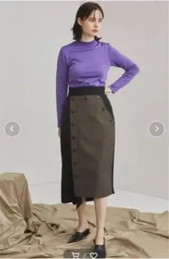 【United Tokyo】イレギュラーアングルボタンスカート