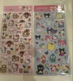 サンリオキャラクターズ　ラメ入り樹脂もりシール　2枚セット