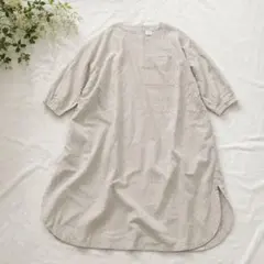 専用です。BASCO ルットン・G リネン100% ワンピース ライトグレー 専用です。BASCO ルットン・G リネン100% ワンピース ライトグレー