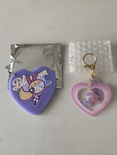 パワーパフガールズ　ブロッサムハート型ミラー　アクリルキーホルダー　 レア限定品