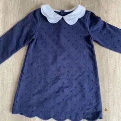 jacadi ジャカディ ドットワンピース 36month/96センチ　ネイビー