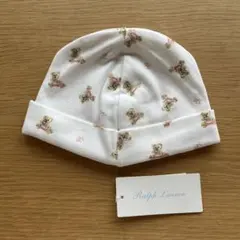 Ralph Lauren クマ柄ベビー帽子 ONE SIZE