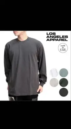 ロサンゼルスアパレル 6.5oz 長袖 ビンテージブラック XL