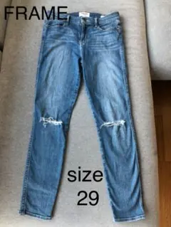 <お値下げ> Frame size 29 スキニーデニム ダメージデニムのサムネイル