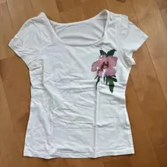 マテリア　フラワーモチーフ スパンコール Tシャツのサムネイル