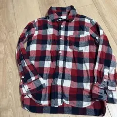 チェック柄 長袖シャツ 130 無印良品