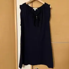 美品　HUMAN WOMAN ノースリーブチュニック ネイビー　Mのサムネイル