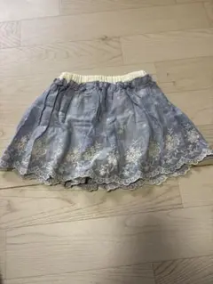 青色刺繍　ズボン　サイズ80