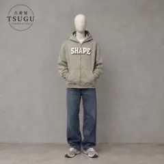 vintage LES KLAP ジップアップパーカー グレー SHAPEロゴ