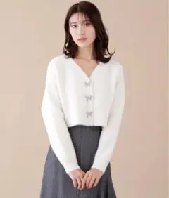 JILLSTUART リボンビジューカーディガン