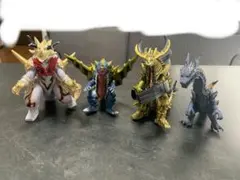 ソフビ ☆ フィギュア 4体セット 怪獣 大きめ 戦いごっこ 一体欠品あり