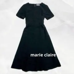 c279 マリクレール　ブラックフォーマルワンピース9号　冠婚葬祭　シンプル礼服のサムネイル