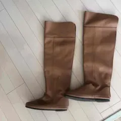 タイムセール☆本革キャメルロングブーツ