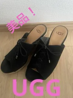 わ*な様 UGG ブラック ウェッジサンダル