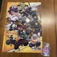 鬼滅の刃　くら寿司コラボ　クリアファイルと猗窩座缶バッチセット