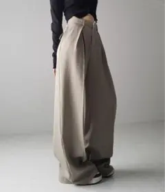 ミームセレクト　ダブルタックヘビーワイドスラックスパンツ　XS