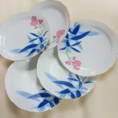 箱なし＊深川製＊花柄 取り皿16cm位 5枚セット