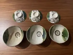 織部焼 茶碗 3客セット 飛井隆司(？)のサムネイル