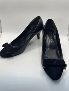 Diana 黒 リボン付き ハイヒール　24.5cm