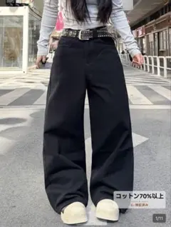 【SHEIN】デニムパンツ 黒 Mサイズ
