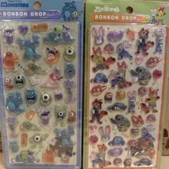 【新品未使用】ディズニー　第二弾　ボンボンドロップシール 2枚セット
