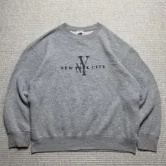 フルーツオブザルーム スウェット ニューヨーク 刺繍ロゴ USA グレー
