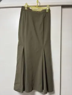 ロングスカート カーキ フレア マキシ丈