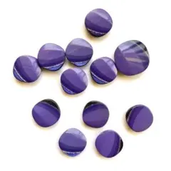 昭和レトロ ヴィンテージボタン 紫 パープル ラメ グラデ トンネル穴 日本製