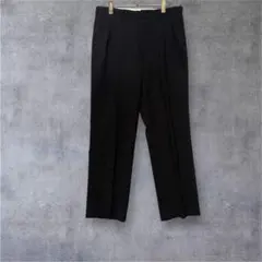 スラックスパンツ　センタープレス　オフィス　ブラック　L