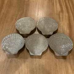 作家物　三つ足高台　貝殻型陶器皿　五枚