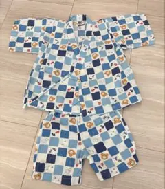 【美品】ミキハウス ホットビスケッツ 甚平 100 男の子 くま 蜻蛉 お祭り