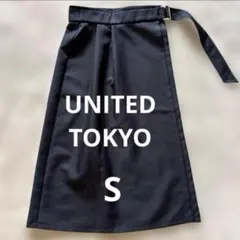 超美品 UNITED TOKYO ネイビーラップオーバースカート Sのサムネイル