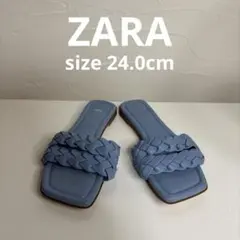 美品⭐︎ZARA⭐︎編み込みデザインサンダル/ライトブルー