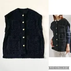 ▼23AW✨極美品✨ロペ ROPE’ ニットツイードジレ 金ボタン ベスト