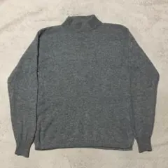 カシミヤ100% CASHMERE ニットセーター モックネック グレー L