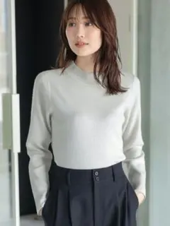 GLOBAL WORK メルティリブハイネックラメプルオーバー