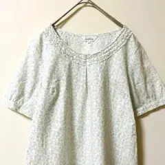 極美品✨ シンプルライフ リバティ 花柄 フリル半袖 Tシャツ ブラウス シャツのサムネイル