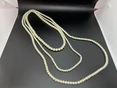 ホワイトパール 3連ロングネックレス