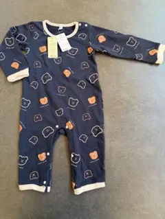 クマ柄 長袖ロンパース 95cm以下