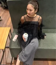 ANDRESD デコラティブチュールトップス