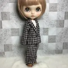 ブライスアウトフィット♡播州織チェックゆったりテーラードジャケットセットアップ