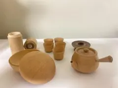 最終価格【骨董品　木製 ミニチュア茶道セット】