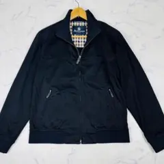 美品】 アクアスキュータム トラックジャケット ジャージ レザー スポーツ 黒