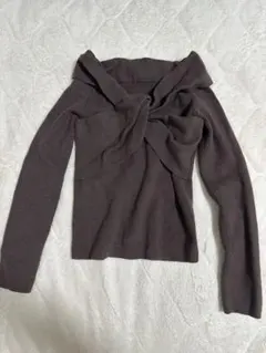 Dazy オフショルダー 長袖トップス ダークブラウン