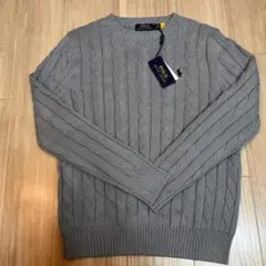 新品✨ Polo Ralph Lauren ケーブルニットセーター グレー
